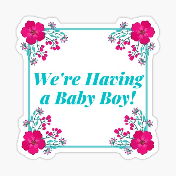 We Are Having A Baby Boy Sticker For Sale By Affirmation01 Redbubble
