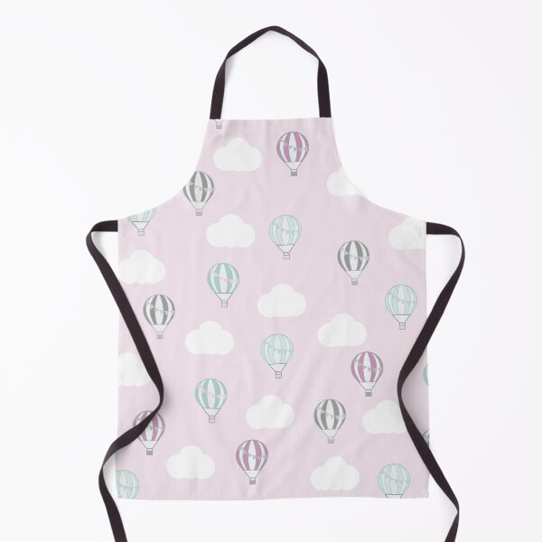 Item preview, Pale Pink with Pastel Coloured Hot Air Balloons and White Clouds Design designed and sold by shadowbright.