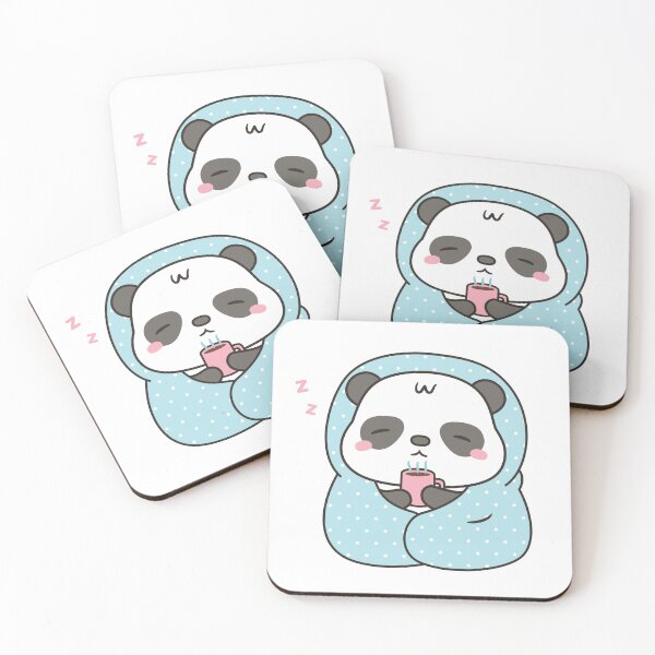 Item preview, Cute Sleepy Little Panda With Coffee and Blanket designed and sold by rustydoodle.