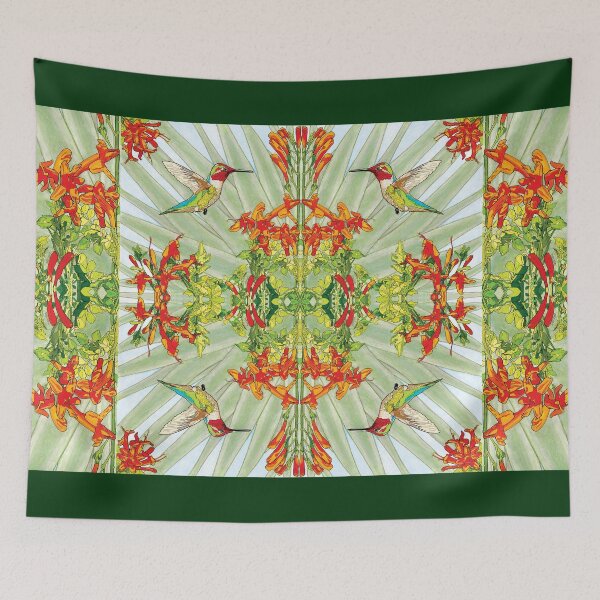 Item preview, Mirror Dazzle Mandala Rectangle Annas Hummingbirds for Home Art etc designed and sold by HummingbirdPics.