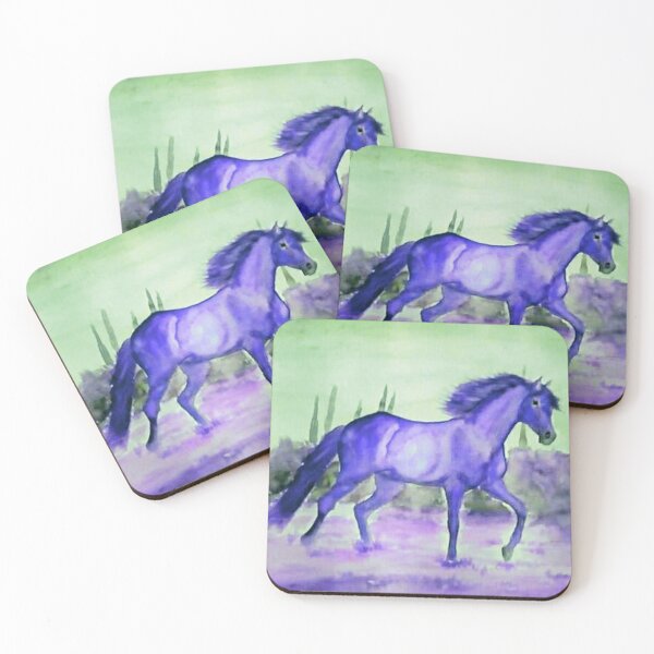 Item preview, Purple fantasy watercolor horse designed and sold by horseaddicted.