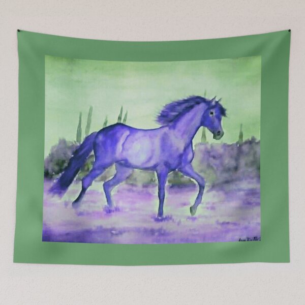 Item preview, Purple fantasy watercolor horse designed and sold by horseaddicted.