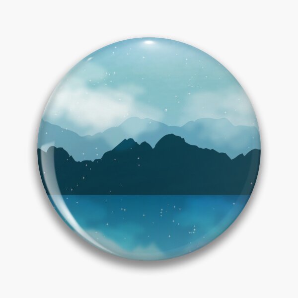 Item preview, Illustrated Sky Blue lake and mountain and moonlight designed and sold by Fiona Shorts.