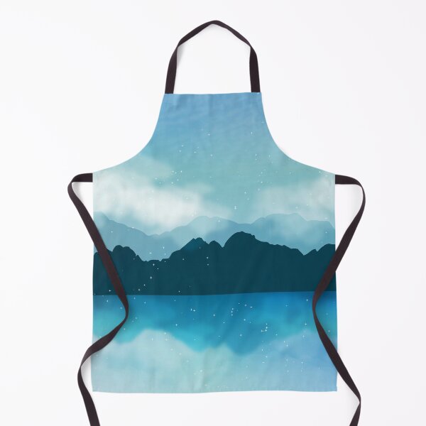Item preview, Illustrated Sky Blue lake and mountain and moonlight designed and sold by Fiona Shorts.