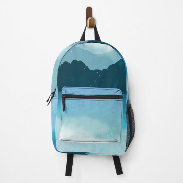 Item preview, Illustrated Sky Blue lake and mountain and moonlight designed and sold by Fiona Shorts.
