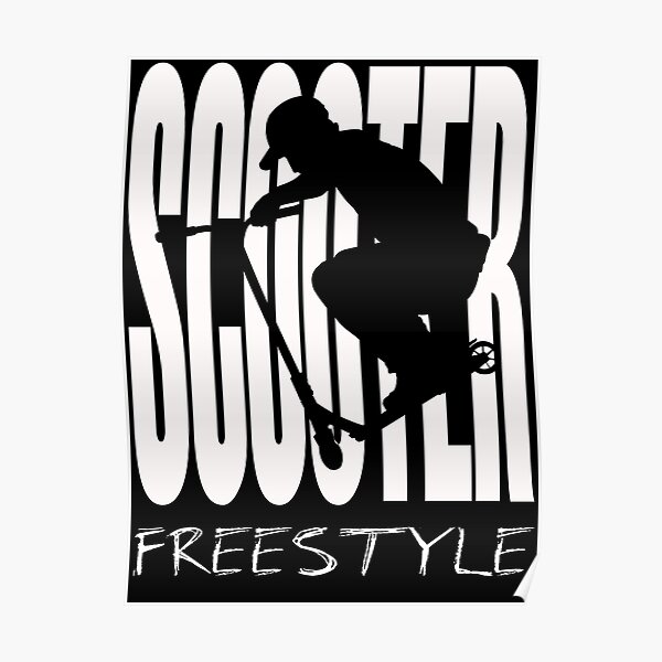 Stunt freestyle en scooter Poster