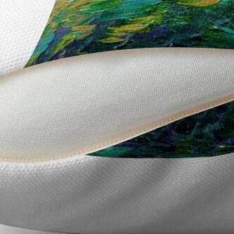 Alternate view of MERMAID SCALES 4 Rainbow Colorful Ombre Ocean Waves Abstract Acrylic Impasto Painting Teal GreenArt Throw Pillow