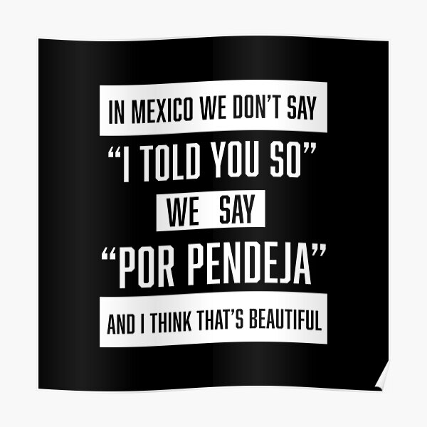 In Mexico We Dont Say I Told You So Poster By Mexikawaii Redbubble