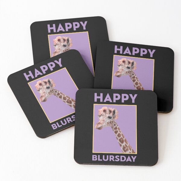 Item preview, Happy Blursday, Giraffe with flowers designed and sold by BeebopGraphics.