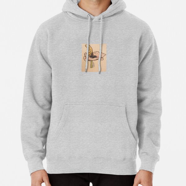 Resting Butterfly on pink Pullover Hoodie