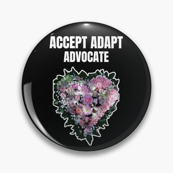 Item preview, Accept Adapt Advocate saying with flower bouquet heart designed and sold by SocialStreet.