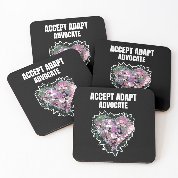 Item preview, Accept Adapt Advocate saying with flower bouquet heart designed and sold by SocialStreet.