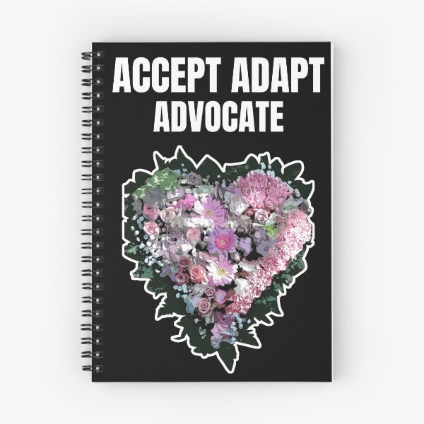 Item preview, Accept Adapt Advocate saying with flower bouquet heart designed and sold by SocialStreet.