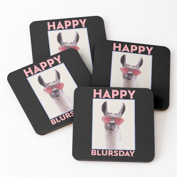 Item preview,  Happy Blursday, Big sunglasses Llama designed and sold by BeebopGraphics.