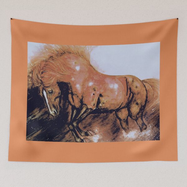 Item preview, Chestnut horse watetcolor painting designed and sold by horseaddicted.