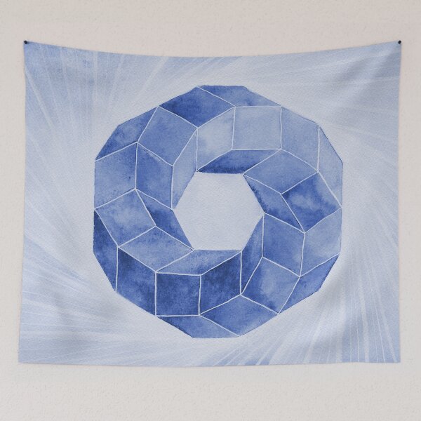 Item preview, Watercolor Impossible Polyhedron . Blue .  designed and sold by maruwatercolor.