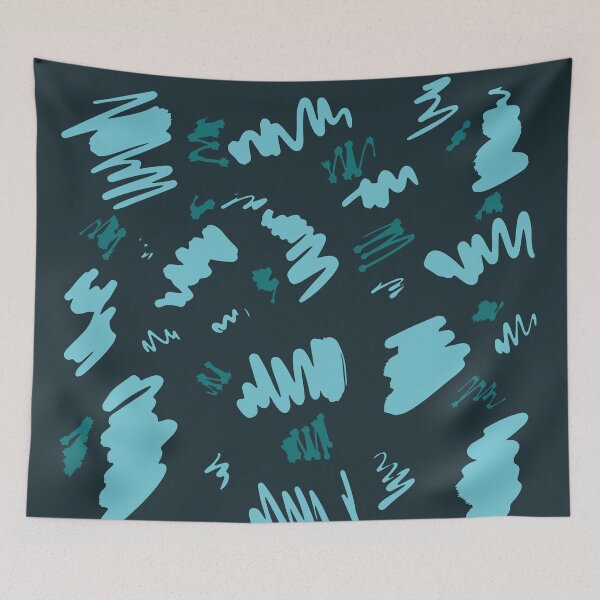 Item preview, Skyblue Color Ink Scribbles Pattern designed and sold by cttdesign.