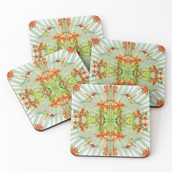 Item preview, Mirror Dazzle Mandala Annas Hummingbirds Square Image for Clothing etc designed and sold by HummingbirdPics.