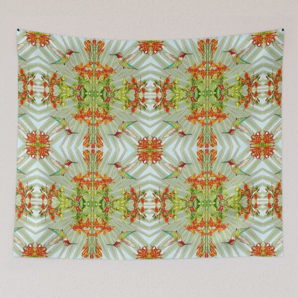 Item preview, Mirror Dazzle Mandala Annas Hummingbirds Square Image for Clothing etc designed and sold by HummingbirdPics.
