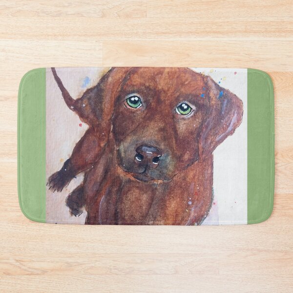 Item preview, Brown labrador puppy watercolor painting designed and sold by horseaddicted.