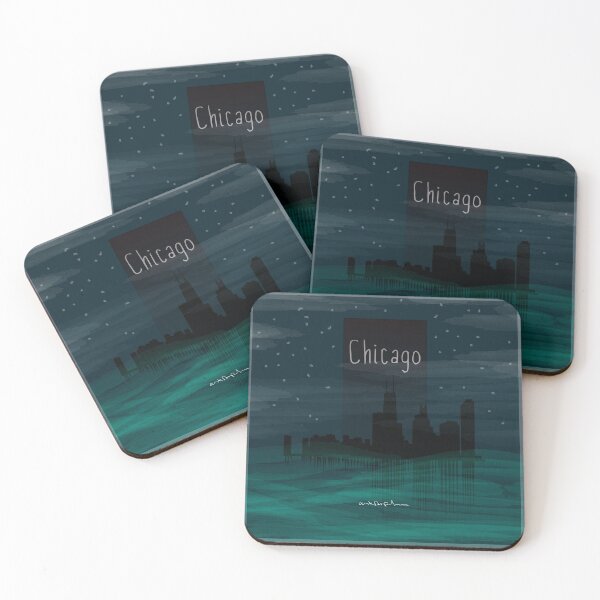 Item preview, Uskarpt - Chicago - Watercolor City Skyline designed and sold by uskARpT.