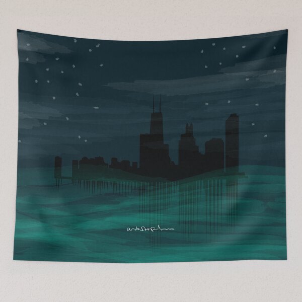 Item preview, Uskarpt - Chicago - Watercolor City Skyline designed and sold by uskARpT.