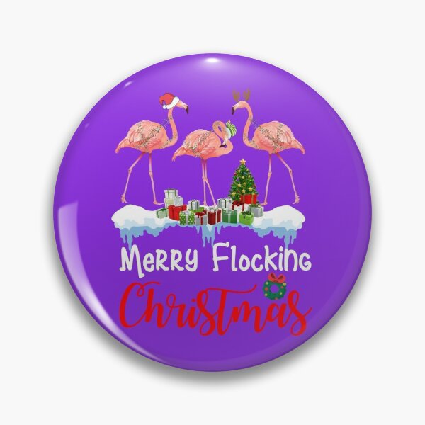 Item preview, Feliz Navidad Flocado Pink Santa Hat Flamingo designed and sold by BuynPose.