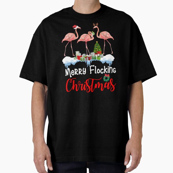 Item preview, Merry Flocking Christmas Pink Santa Hat Flamingo  designed and sold by BuynPose.
