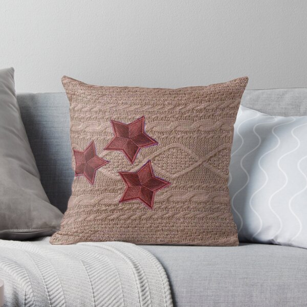 Red cardigan star Throw Pillow
