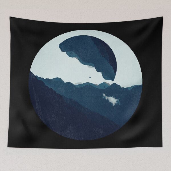Item preview, Dark Peaks - Mountain Silhouettes Circle designed and sold by Dyrk Wyst Redbubble Shop.