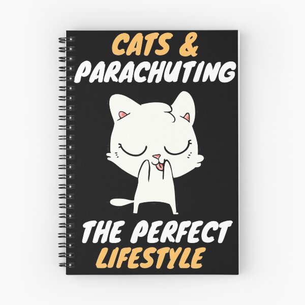 Item preview, cats and parachuting lifestyle designed and sold by SnowballStep.