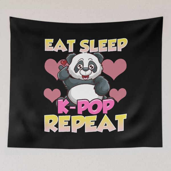 Item preview, Cute Eat Sleep K-Pop Repeat Kawaii Panda KPop designed and sold by perfectpresents.