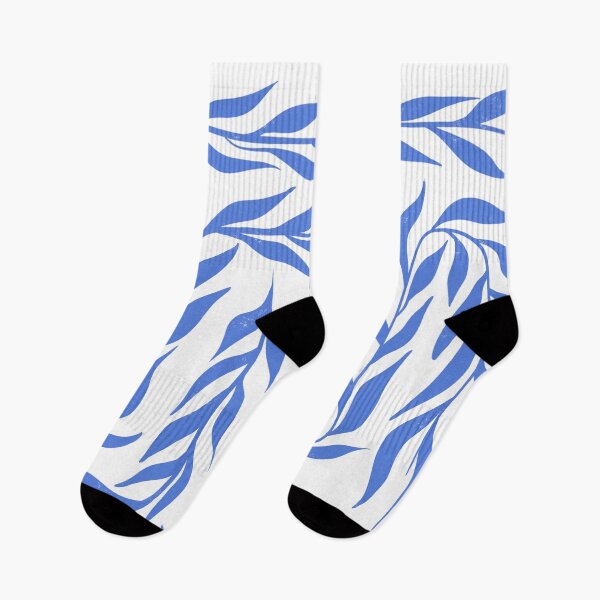 Item preview, Aesthetic Blue Minimalist Tropical Palm Leaves Stencil Floral Nature Inspired Pattern  designed and sold by acatalepsys.