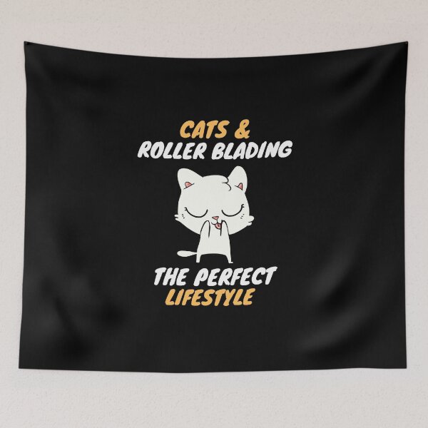 Item preview, cats and roller blading lifestyle designed and sold by SnowballStep.