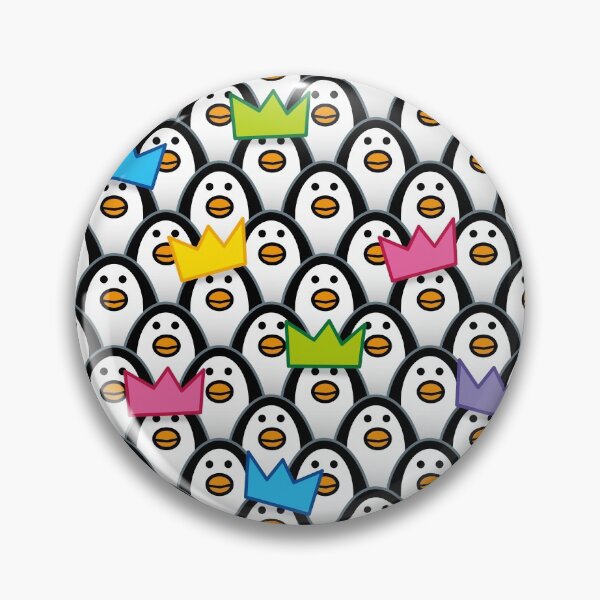 Item preview, Staring Penguins wearing Paper Party Hats - Pattern designed and sold by CleverPencil.