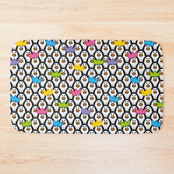 Item preview, Staring Penguins wearing Paper Party Hats - Pattern designed and sold by CleverPencil.