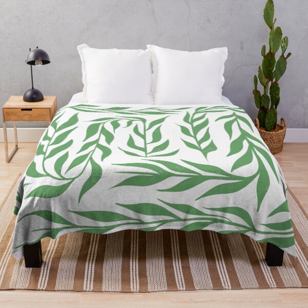 Item preview, Aesthetic Green Minimalist Tropical Palm Leaves Stencil Floral Nature Inspired Pattern designed and sold by acatalepsys.