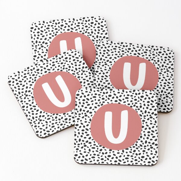 Item preview, Dalmatian Spot Pink U Monogram, Initial, Letter, Name designed and sold by CocoandDaisy.