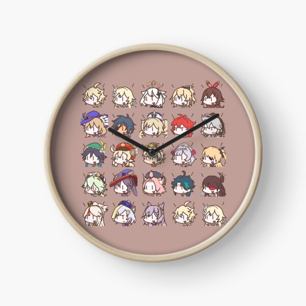 Genshin Impact Kawaii Chibi Nerdy Charaktere Uhr