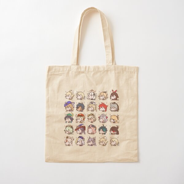 Genshin Impact Kawaii Chibi Nerdy Charaktere Baumwolltasche