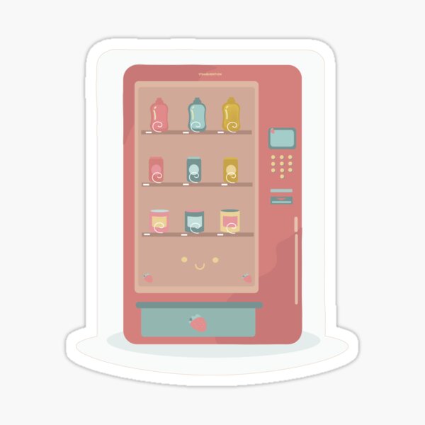 Strawberry Themed Vending Machine Sticker