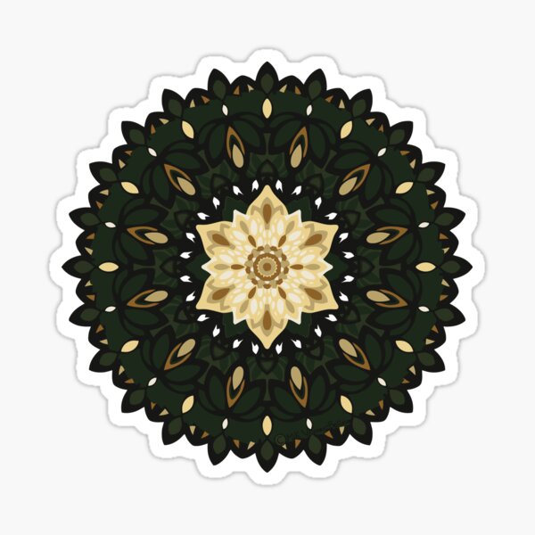 Poinsettia Wreath (Gold Version) Sticker