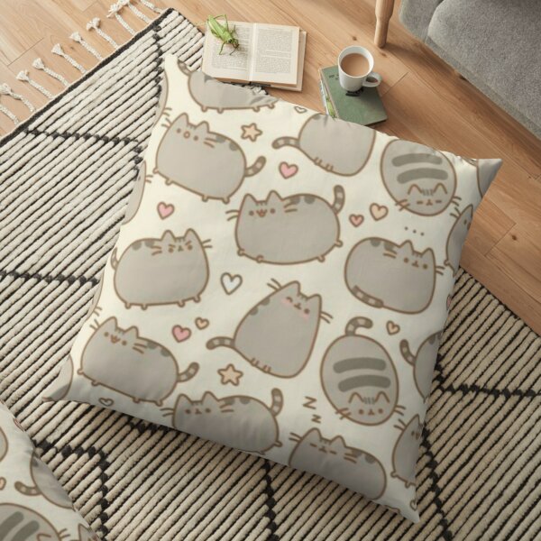 Pusheen Cat Seamless Pattern Duvet Floor Pillow