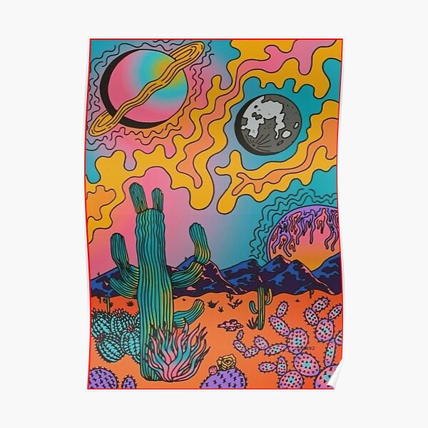 Trippy Desert Poster