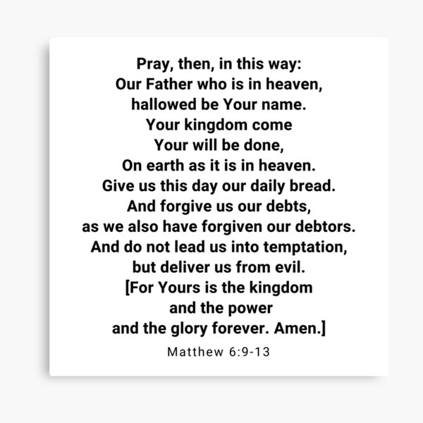 Matthew 6 9 13 Canvas Prints Redbubble