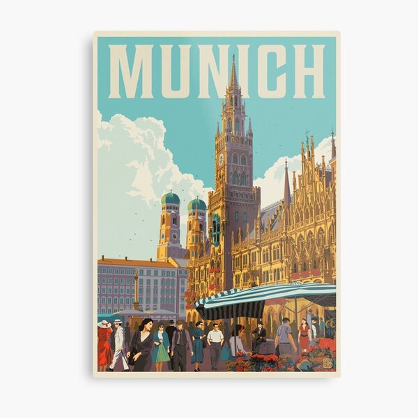 Munich Germany Skyline Travel Souvenir German Flag Sticker