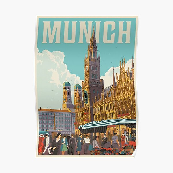 Munich Germany Vintage travel Poster