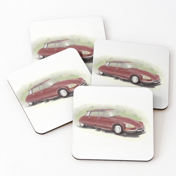 Item preview, Classic Citroën DS2 Painting in Burgundy Red designed and sold by ibadishi.