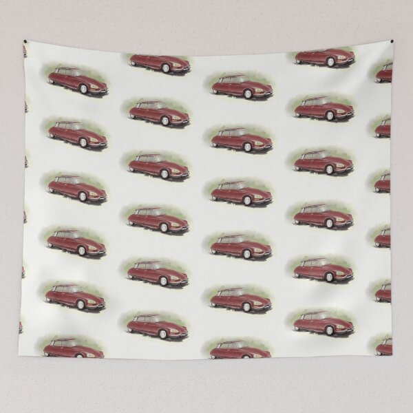 Item preview, Classic Citroën DS2 Painting in Burgundy Red designed and sold by ibadishi.