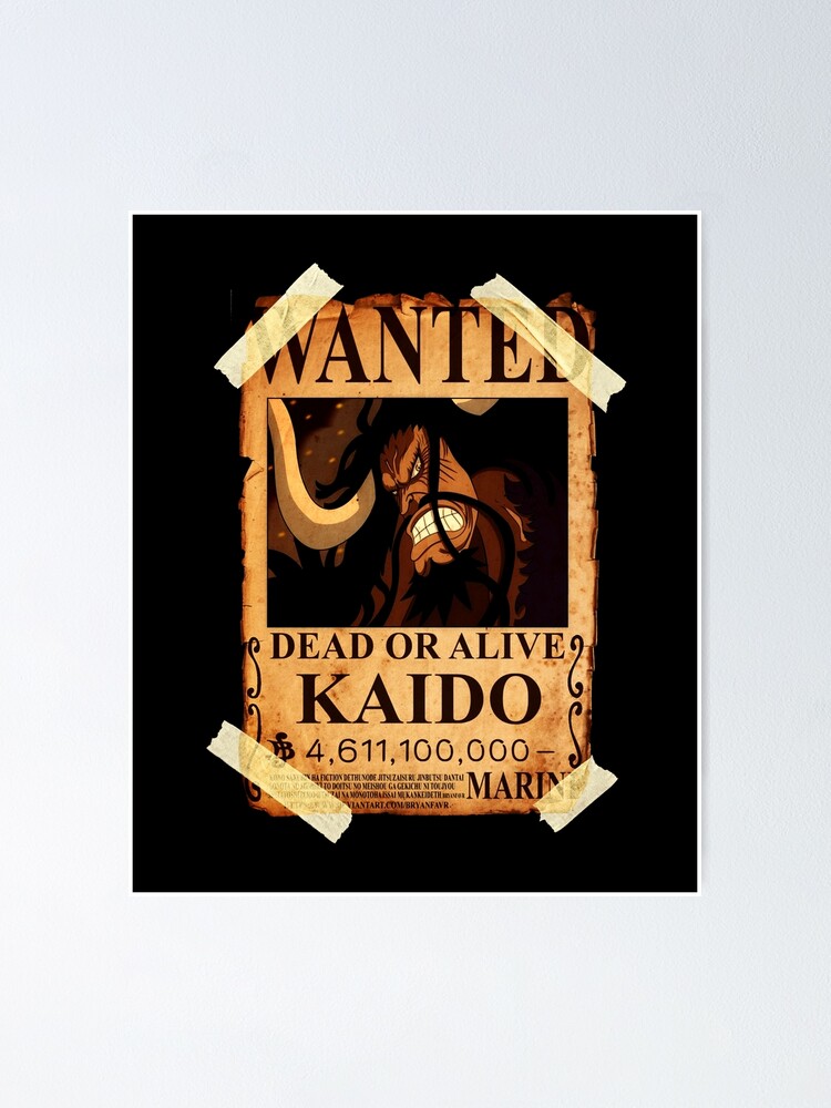 One Piece Kaido Bounty Poster Poster By Pignose28 Redbubble